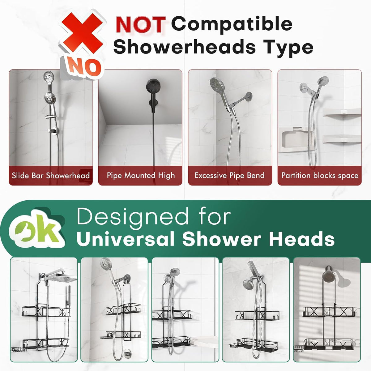 Elevate™ Adjustable Shower Caddy