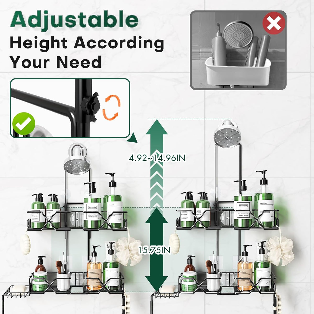 Elevate™ Adjustable Shower Caddy